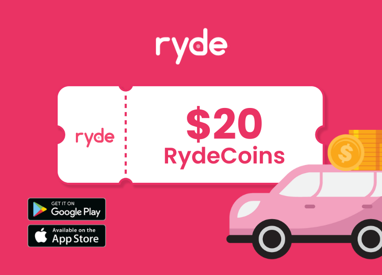 SGD 20 Ryde Voucher Code